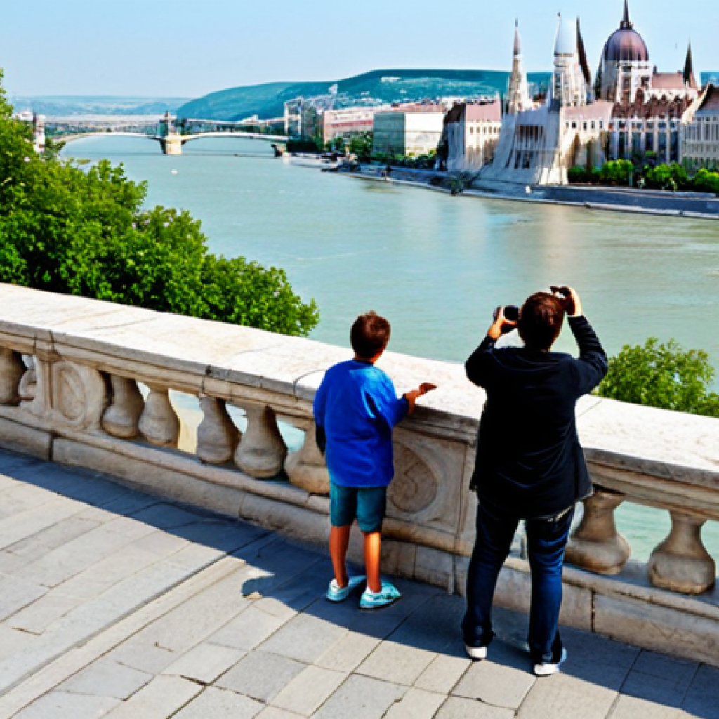 Tourist Visa**

A fully clothed family visiting the Fisherman's Bastion in Budapest, Hungary. They are smiling and taking pictures. In the background is a clear view of the Danube River. Everyone is wearing modest, everyday clothing appropriate for sightseeing. Safe for work, appropriate content, fully clothed, family-friendly scene, perfect anatomy, correct proportions, well-formed hands, professional photography, high quality.

**
