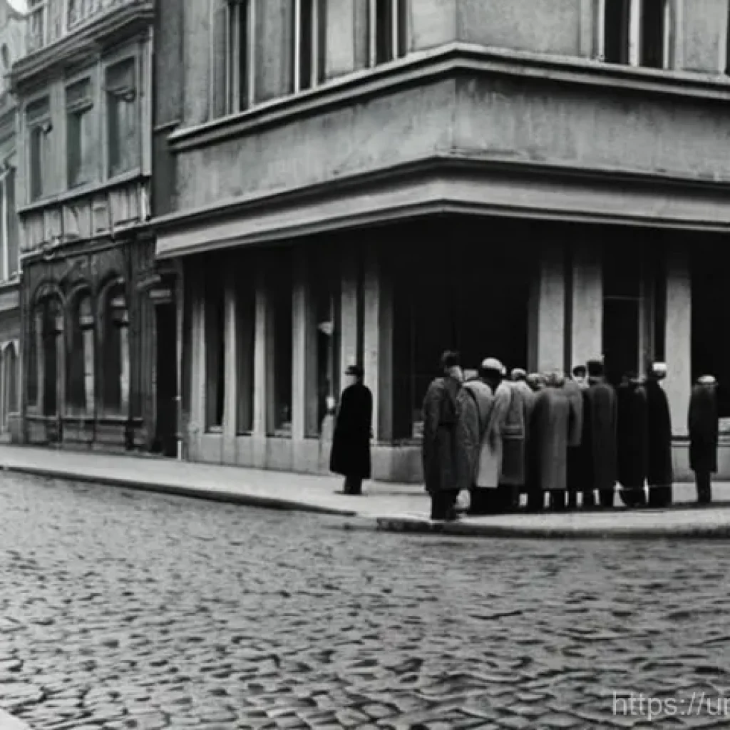 헝가리 사회주의 시대 - **"Daily Life Under Scarcity in Socialist Hungary"**
    A wide shot of a grey, somewhat bleak stree...