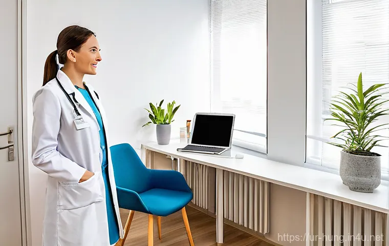 헝가리 건강보험 및 의료 - **Navigating the NEAK     A detailed scene featuring a young adult foreigner (of diverse ethnicity, ...