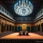 텔레키 팔 정치적 역할 - **Hidden Political Strings:**
    A dramatic, low-angle shot depicting a grand, ornate assembly hall...