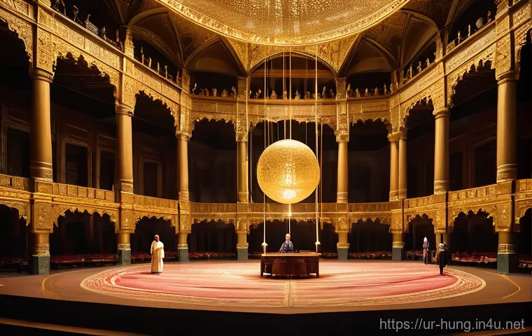 텔레키 팔 정치적 역할 - **Hidden Political Strings:**
    A dramatic, low-angle shot depicting a grand, ornate assembly hall...