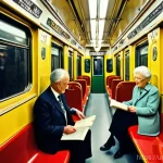 부다페스트 지하철 노선 - **Prompt 1: Historic M1 Line Journey**
    "A vibrant, richly detailed photograph inside a vintage M...