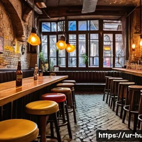 Home 32 부다페스트 루인 바 추천 - A vibrant interior scene of Szimpla Kert, Budapest’s iconic ruin bar, showcasing a lively, friendly ...