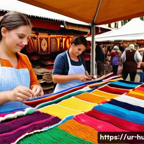 Home 31 헝가리 전통 시장 탐방 - A vibrant Hungarian traditional market scene showcasing skilled artisans crafting handmade goods suc...